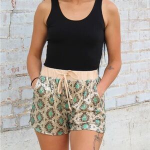 Rowdy crowd Aztec glitter shorts
